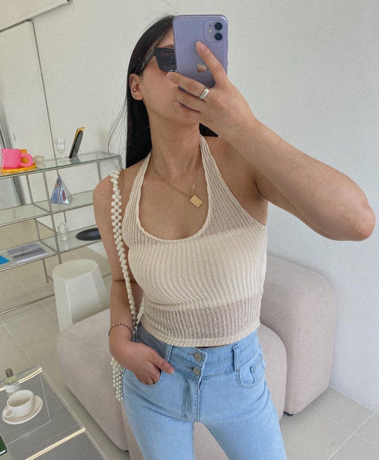 Halter Knit Crop Tank