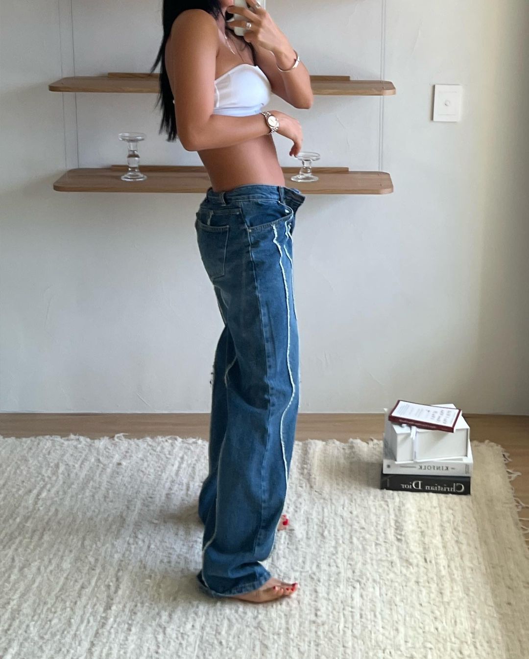 Relaxed Fit Rigid Seam Detail Jeans
